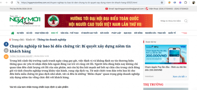 Giải Pháp In Ấn Độc Quyền Trên Báo Điện Tử Ngaymoionline